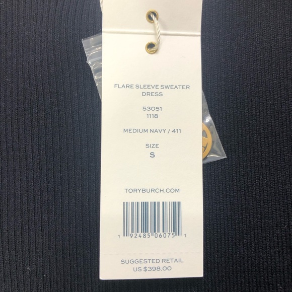 NWT Tory Burch Women's Blue Flare-sleeve Sweater Dress - Picture 5 of 5